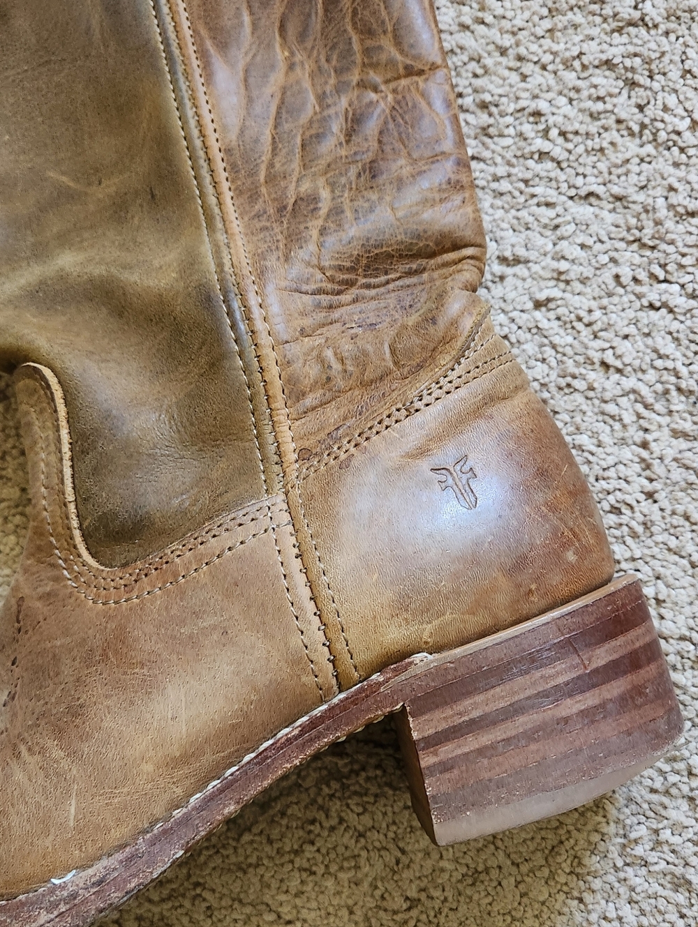 FRYE Women's Sz 8M CAMPUS 14L 77050 DBN Brown Leather Western Festival Boots - Picture 4 of 12
